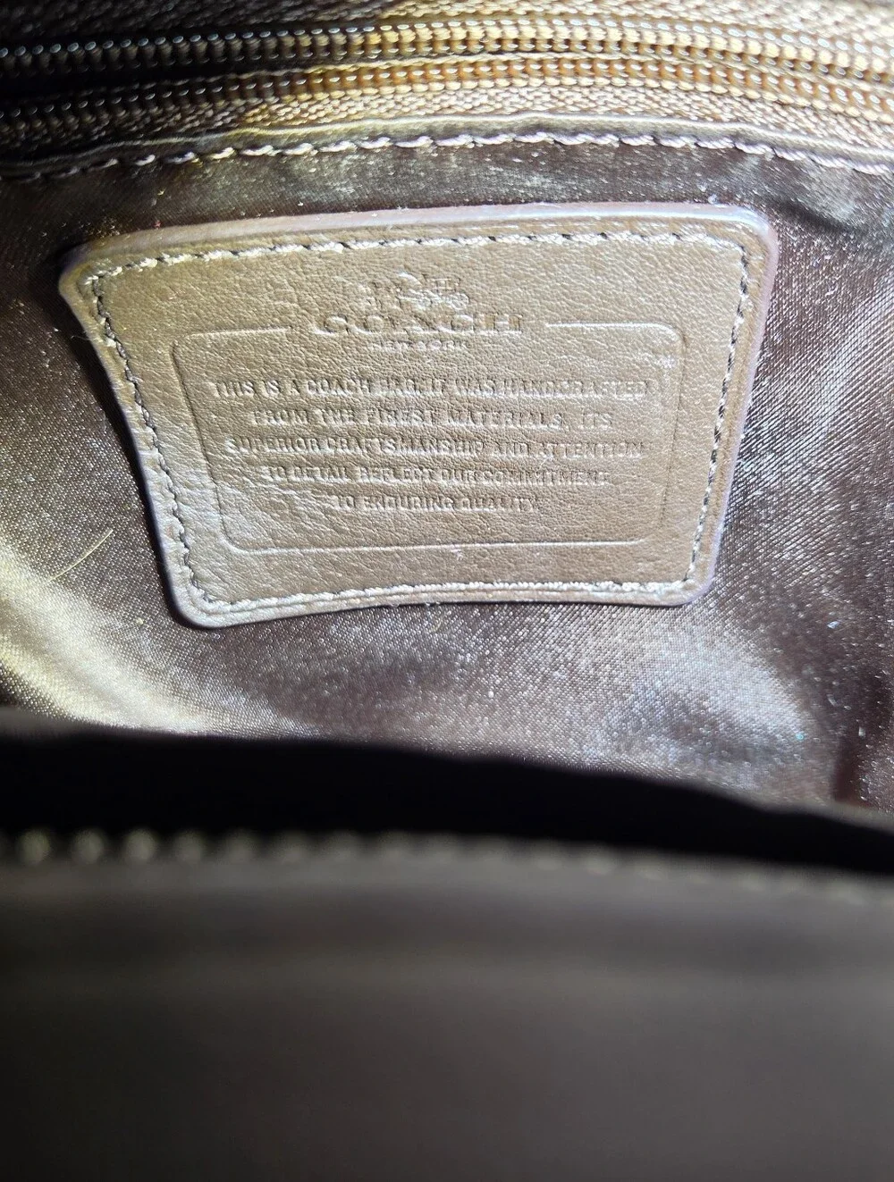 Coach Khaki and Chocolate Signature Satchel